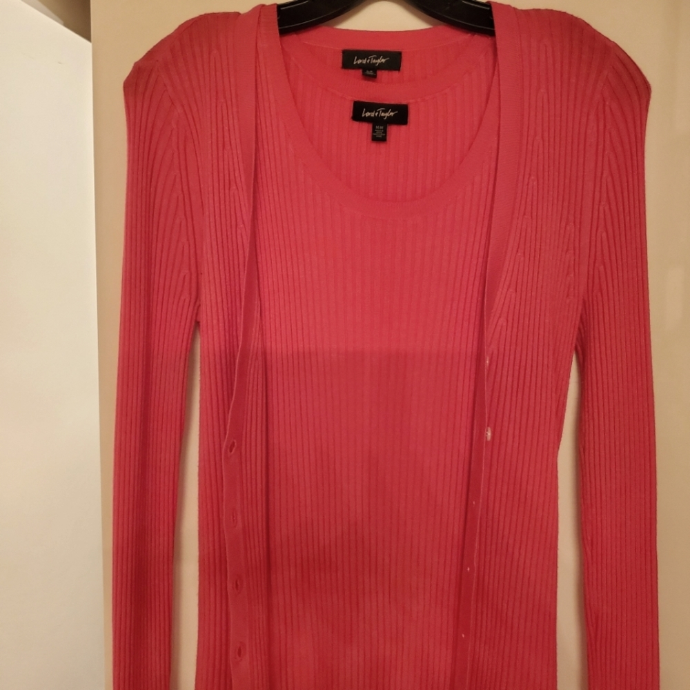 2 piece - Sleeveless top and matching Cardigan Sweater